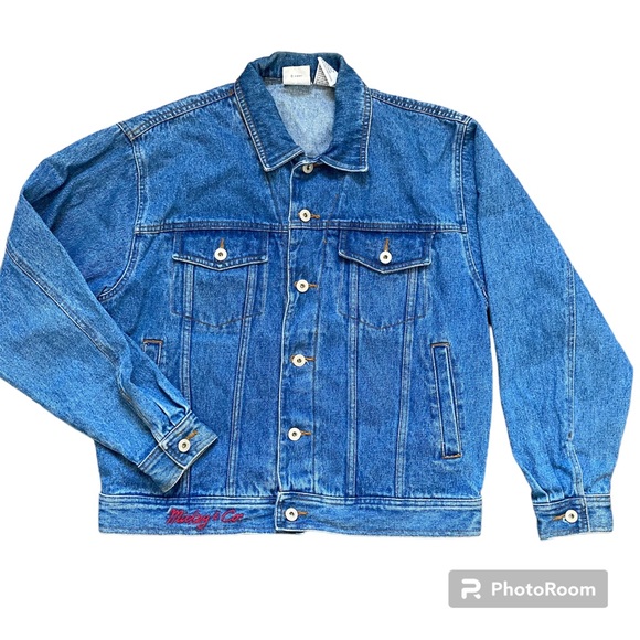 Mickey & CO. Mickey Mouse Denim Screen Printed Jacket Unisex Size Medium - Picture 2 of 8